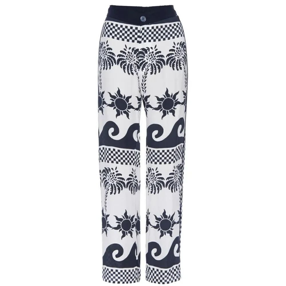 LE SUPERBE VENICE LOUNGE PANT in Navy & White NWT Size 4